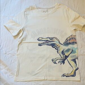 Peek Off-White Short-Sleeve Tee with Colorful Spinosaur 2 sides Graphic XL